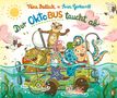 "Der OktoBUS taucht ab". Fröhliche Meeresbewohner, darunter ein Oktopus, fahren in einem umgebauten Bus unter Wasser., Buch