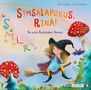 "Simsalapokus, Rina! Die wilde Buchstaben-Hexerei." Ein farbenfrohes, fantasievolles Cover mit einem kleinen Mädchen als Hexe., Buch