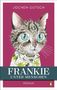 Titel: "Frankie unter Menschen", Autor: Jochen Gutsch. Illustration einer Katze in einem Hawaiihemd auf pinkem Hintergrund., Buch