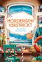 "Mörderisch Verstrickt: Ein Fall für die Strickcrew" von Susanne Oswald. Wollknäuel, Strickutensilien, Fensterausblick., Buch
