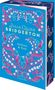 "Julia Quinn Bridgerton, Anthony & Kate" in gelber Schrift auf blauem Hintergrund mit lila Blütenornamenten., Buch