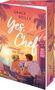 „Yes, Chef“: Ein Paar sitzt an einem Tisch mit Essen, Meerblick und Palmen, Sonnenuntergang im Hintergrund., Buch