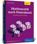 „Mathematik nach Feierabend: Verstehen Sie den Zufall?“ Sechs Würfel in 3D-Stil auf lila Hintergrund., Buch