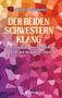 "Der beiden Schwestern Klang", Geschichte über Liebe und Musik auf buntem, geometrischem Hintergrund, tredition-Logo unten., Buch