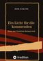 "Ein Licht für die kommenden. Wenn aus Überleben Heimat wird." Rote und beige Formen auf schwarzem Hintergrund., Buch