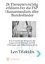 „24 Therapien richtig erklären für die FSP Humanmedizin.“ Schwarz-weißes Stethoskopbild, Name: Leo Tifakidis., Buch