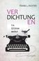 Text: "FRANK L. RICHTER, VERDICHTUNGEN, in Kürze mehr, Lyrisophie." Illustration einer Schreibmaschine mit Vogel., Buch