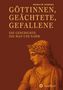 "GÖTTINEN, GEÄCHTETE, GEFALLENE. DIE GESCHICHTE, DIE MAN UNS NAHM." Illustration einer antiken Göttin im Profil., Buch