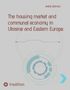 Titel: "The housing market and communal economy in Ukraine and Eastern Europe". Name: Anna Konyev. Verlag: tredition. Grafische Elemente mit Kreisen und Pfeilen in Blau und Braun., Buch