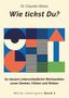 Titel: "Wie tickst Du?" oben, Autor: Dr. Claudio Weiss. Darunter geometrische Muster in Blau, Rot und Grün., Buch