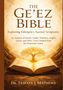 "The Ge'ez Bible: Exploring Ethiopia's Sacred Scriptures" von Dr. Tesfaye J. Mathews. Geöffnetes Buch mit einem goldenen Baum., Buch
