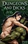 "Dungeons and Dicks", "Ein Ork zieht blank", "Haruka Isshiki". Illustration: Muskelbepaar umarmt sich vor einer Fantasy-Karte., Buch
