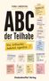 Text: "ABC der Teilhabe", "Reizüberflutung", "Masking", "Meltdown", "PDA", "Gedankenflut Verlag". Illustration mit Notizzetteln., Buch