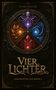 "Viergeordnetes Symbol aus Kristallen, Blätter und Strudel. Beleuchtet in Violett, Orange, Blau und Rot. Fantasievolle Gestaltung.", Buch