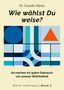 "Wie wählst Du weise?" oben, darunter geometrische Muster in Blau und Orange. Unten: "Werte-Intelligenz Band 2"., Buch