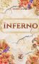 „INFERNO“ in großen Buchstaben, oben „MARIE MANGO“. Florales Design mit Lilien und goldenen Elementen. Logo unten., Buch