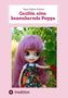 Titel: "Cecília, eine bezaubernde Puppe" von Topsy-Sophia Schmitt. Eine Puppe mit lila Haaren und Blumenkleid im Garten., Buch