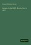 Howard Nicholson Brown: Sermon by Harold N. Brown, Dec. 2, 1877, Buch