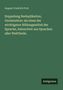 „Doppelung Reduplikation, Germination“ von August Friedrich Pott. Grüner Hintergrund, unten rechts „Antigonos“ in einem schwarzen Feld., Buch