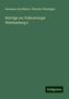 Hermann Von Meyer: Beiträge zur Paläontologie Württemberg's, Buch