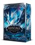 Text: "Katja Brandis", "Khyona Gefährten von Feuer und Eis". Ein hellblauer Drache vor Polarlichtern., Buch