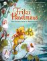 "Fritzi Haselmaus: Drei Zaubernüsse zu Weihnachten." Eine Illustration zeigt eine gelbe Maus mit Schal auf einem Zweig., Buch