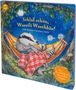 „Schlaf schön, Wassili Waschbär!“ Illustration mit Dachs und Waschbär in einer Hängematte unter Mond und Sternenhimmel., Buch