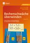 „Rechenschwäche überwinden“, Auer Verlag, Grundschule, abgebildet sind Rechenstäbe und ein Pluszeichen auf blauem Untergrund., Buch
