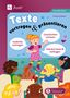 "Texte vortragen & präsentieren", "Gedichte vortragen", "Geschichten vorlesen", "Szenisch lesen & vortragen." Illustration mit Kindern in einer Präsentation., 1 Buch und 1 Diverse