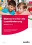 "Bühne frei für die Leseförderung. Klasse 3-4." Zwei Kinder lesen gemeinsam, daneben eine comichafte Vogelzeichnung., Buch
