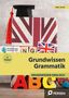 "Amel Selmi", "6. Klasse", "Grundwissen Grammatik", "Grundwissen Englisch". Union Jack, Buch, ABC-Blöcke, Doktorhut.