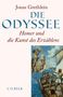 "Jonas Grethlein: DIE ODYSSEE. Homer und die Kunst des Erzählens." Illustration von Segelschiff und Figuren in antiken Gewändern.