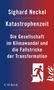 "Sighard Neckel, Katastrophenzeit: Die Gesellschaft im Klimawandel und die Fallstricke der Transformation. Figur flüchtet vor Flammen."