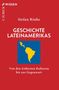 Text: "Geschichte Lateinamerikas", Stefan Rinke, "Von den frühesten Kulturen bis zur Gegenwart". Blaues Rechteck, gelbe Karte., Buch