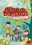 "Die Großstadt-Detektive: Wo ist Annabelle?" Drei Kinder suchen mit einem Hund um einen Tisch. Bunte, lebendige Illustration., Buch