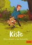 „Kiste“ von Patrick Wirbeleit & Uwe Heidschötter. Cartoon mit einem Jungen und einer lebendigen Kiste im Garten. Rechts unten „GULLIVER“., Buch