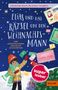 „Elias und das Rätsel um den Weihnachtsmann“ steht auf einem winterlichen Hintergrund mit Briefen und einem Kind im Schnee., Buch