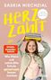 Text: "Saskia Niechzial, Herz zählt, Impulse für ein neues Miteinander, SPIEGEL Bestseller-Autorin." Kind mit Büchern., Buch