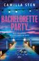 "Bachelorette Party", beste Freundinnen, letzte Chance auf Rache, Thriller. Ein Steg im Meer, nachts beleuchtet., Buch