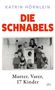 „Katrin Hörnlein, DIE SCHNABELS, Mutter, Vater, 17 Kinder.“ Schwarz-weiß-Foto: Familie um eine Waschmaschine. Dtv-Logo., Buch
