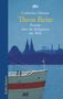 Text oben: "Catherine Clément, Theos Reise". Text unten: "Roman über die Religionen der Welt". Silhouette einer Stadt mit Schiff., Buch