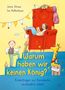 „Warum haben wir keinen König? Kinderfragen zur Demokratie verständlich erklärt.“ Illustration: Mädchen auf rotem Thron., Buch