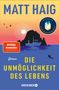 "Matt Haig", "Die Unmöglichkeit des Lebens", "Spiegel Bestseller". Boot und Taucher vor einer Insel, Sonnenuntergang., Buch