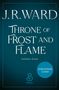 „J.R. Ward, Throne of Frost and Flame, Geliebter Feind, Vorläufiges Cover.“ Elegante Schrift auf blauem Hintergrund., Buch