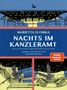 Titel: "Nachts im Kanzleramt". 
Autorin: Marietta Slomka. 
Illustration von Hannah Brinkmann. 
Blaues, illustriertes Cover., Buch