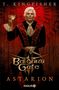 "Baldur's Gate III," "Astarion." Ein Mann in viktorianischer Kleidung hält einen blutbefleckten Kelch und ein Messer., Buch