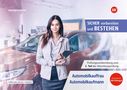 "SICHER vorbereiten und BESTEHEN. Prüfungs­vorbereitung, Automobilkauffrau/-mann. Frau mit Tablet vor Auto.", Buch
