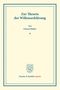 Eduard Hölder: Zur Theorie der Willenserklärung., Buch