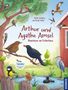 "Arthur und Agathe Amsel: Abenteuer am Futterhaus" von Nicole Jüngling und Sarah Friede. Illustration mit vielen Vögeln., Buch
