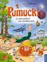 "Pumuckl" in großer Schrift, darunter "Ein Wimmelbuch voller Schabernack". Viele Pumuckls treiben im Freien Schabernack., Buch